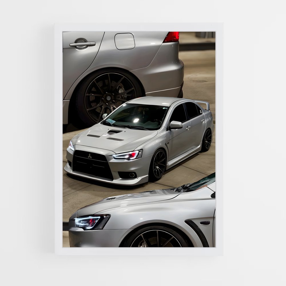 Poster Lancer Evolution X éblouissant – affiche Mitsubishi (vue 3)